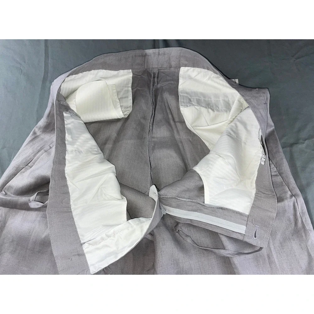 Bahaia Sol 100% Linen Chino Style Pants w/ Drawstring. Platinum Gray, 38. NWT!! - Picture 7 of 9